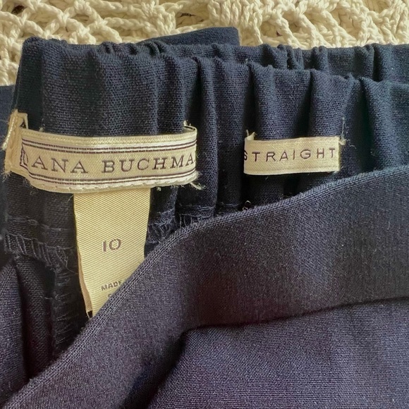 VINTAGE, CLASSIC Navy Pull-on Trousers (high waist, straight leg) - Picture 5 of 5